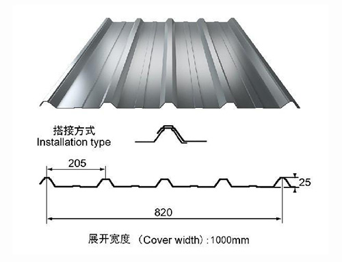 鋼結構820型彩鋼瓦